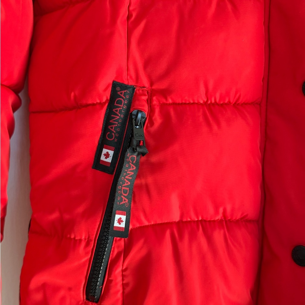 CANADA WeatherGear long length Red Puffer Jacket - Picture 2 of 14